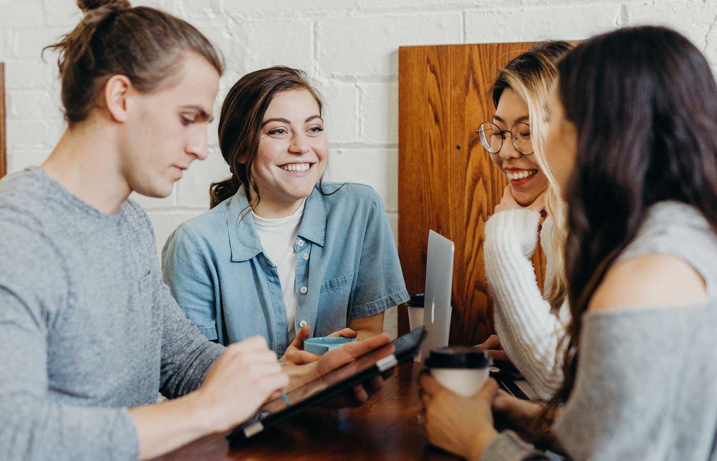 employees happy in a meeting